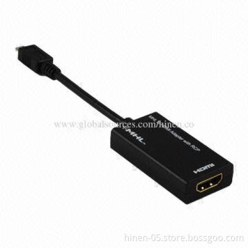 MHL to HDMI Adapter with RCP, Supports 720P/60Hz, 1,080i/60Hz, 1,080P/24/30/60Hz HDMI Resolution